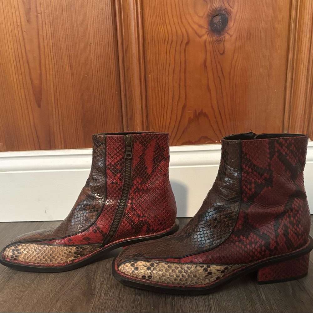 Dries Van Noten snakeskin boots size 7.5